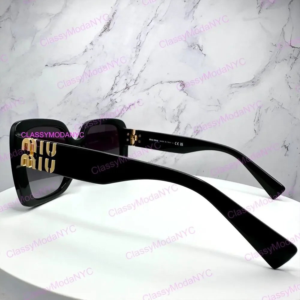 New MIU MIU Sunglasses Black Square Gold Full Rim 56mm MIU MIU - Picture 6 of 16